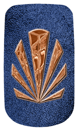 DAROYAL 602 CP SH BL Copper Sunburst Shimmer Blue Background